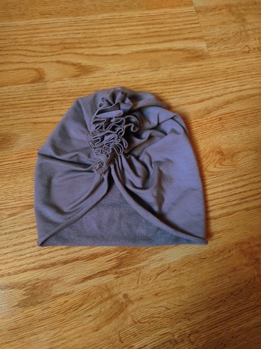 Handmade czapka damska turban szara