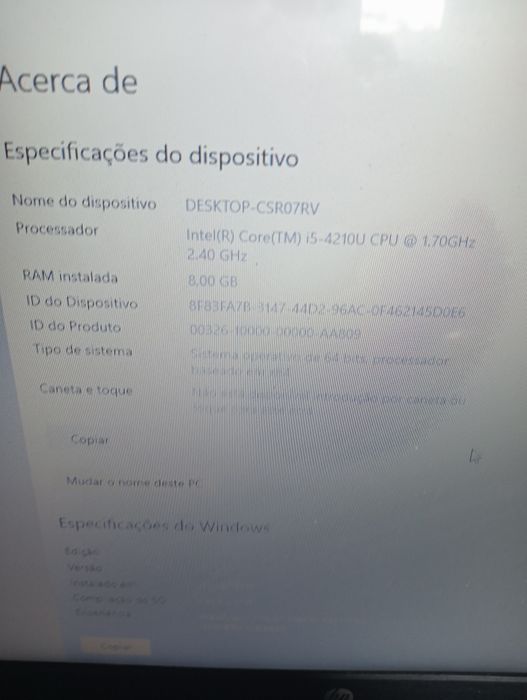 Hp i5 4geracao 8gb de RAM