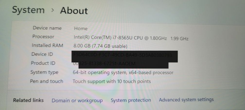 Laptop Dell XPS 13'', i7 8GB 512GB 64bit, ekran dotykowy+zasilacz