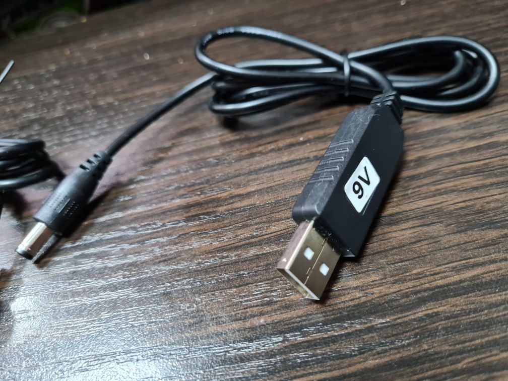 USB-кабель для роутера повышения напряжения на 9/12 В DC от повертбанк