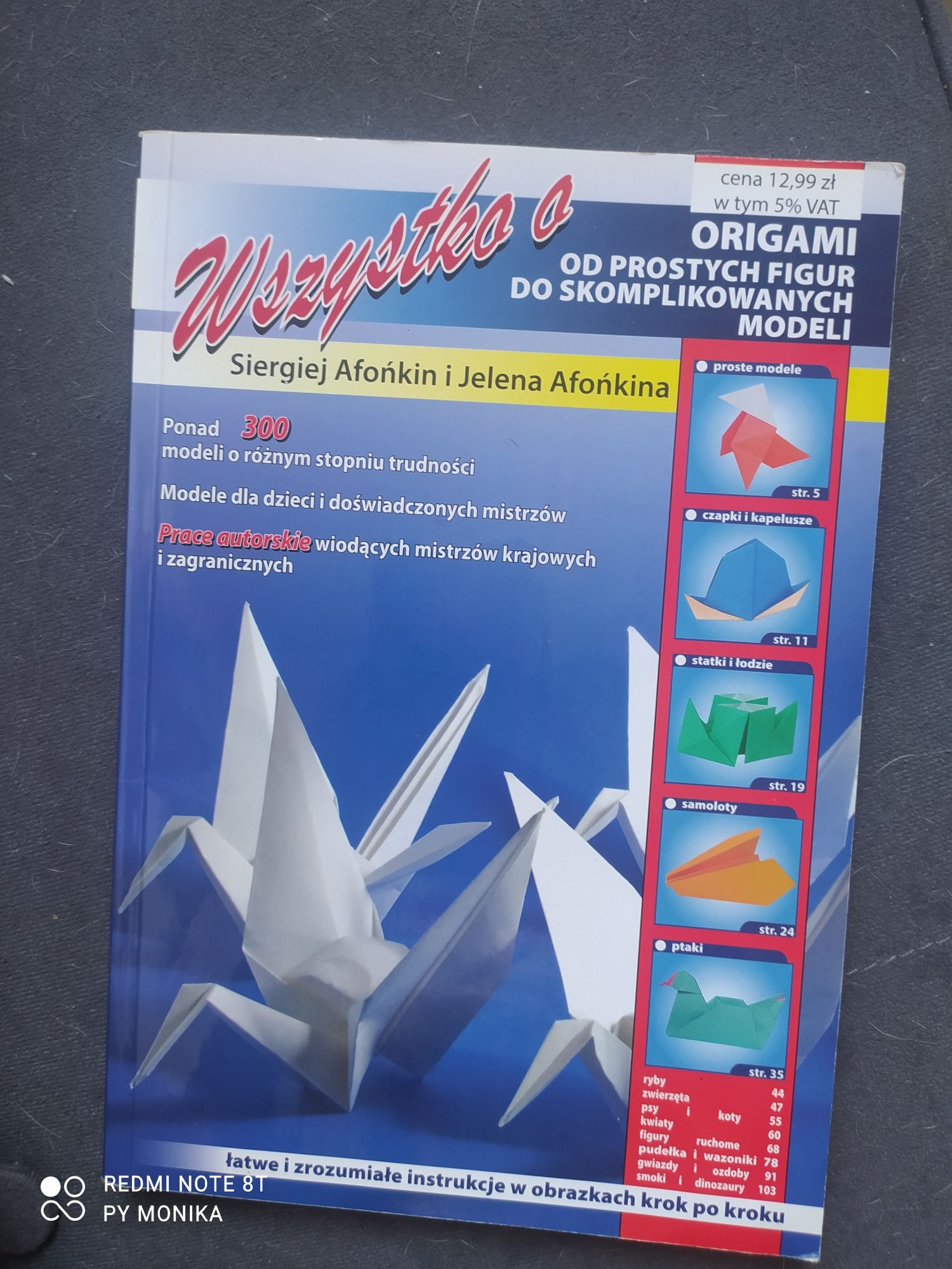 Sprzedam książka origami od prostych figur do skomplikowanych modeli