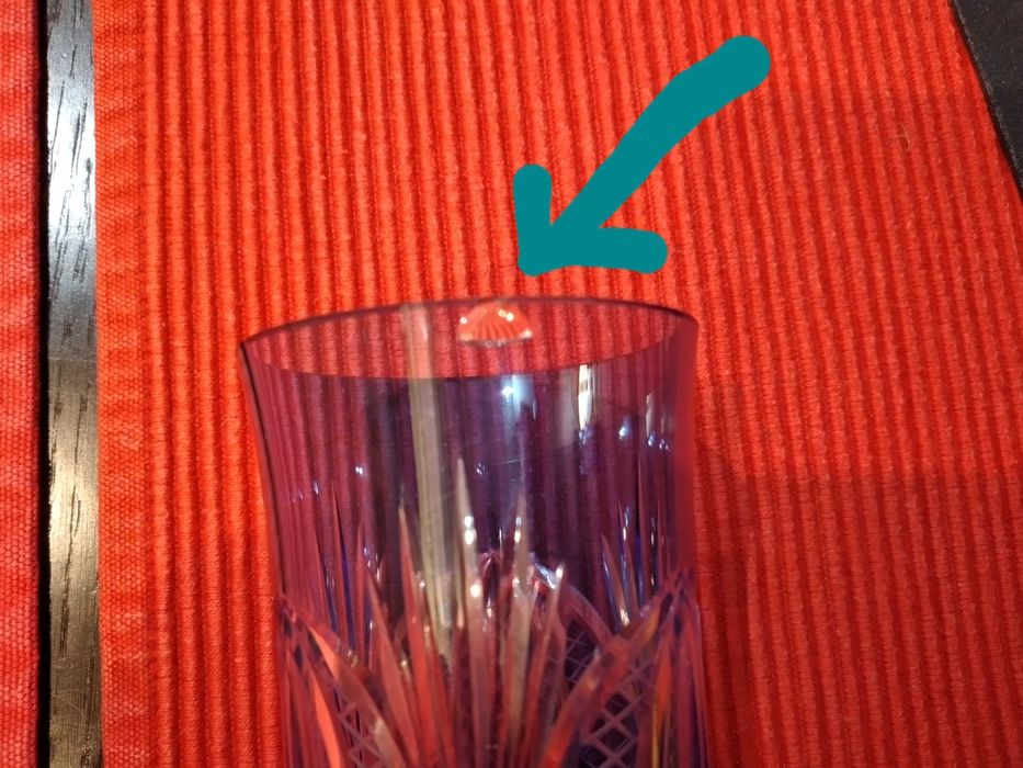 Szklaneczki  kryształowe niebieskie z okresu PRL.