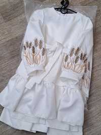 Сукня біла з вишивкою для дівчинки
