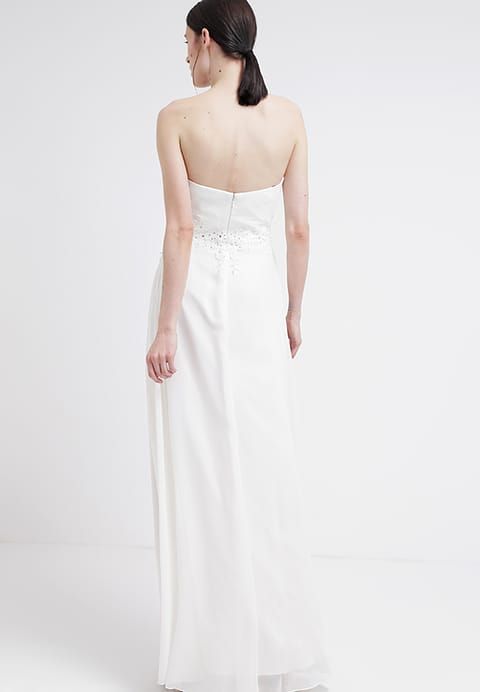 Długa suknia ślubna sukienka balowa biała ivory light beige 36 S haft