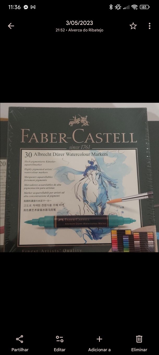Conjunto de 30 Marcadores de Aquarela Albrecht Dürer da Faber-Castell