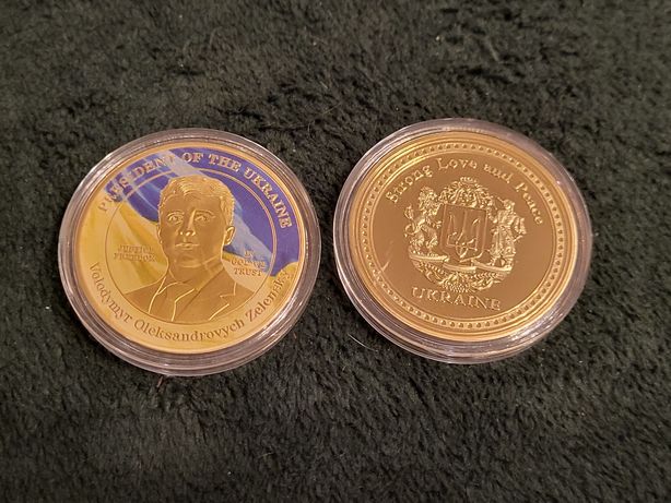 Moneta kolekcjonerska Zelenski prezydent Ukraina UA