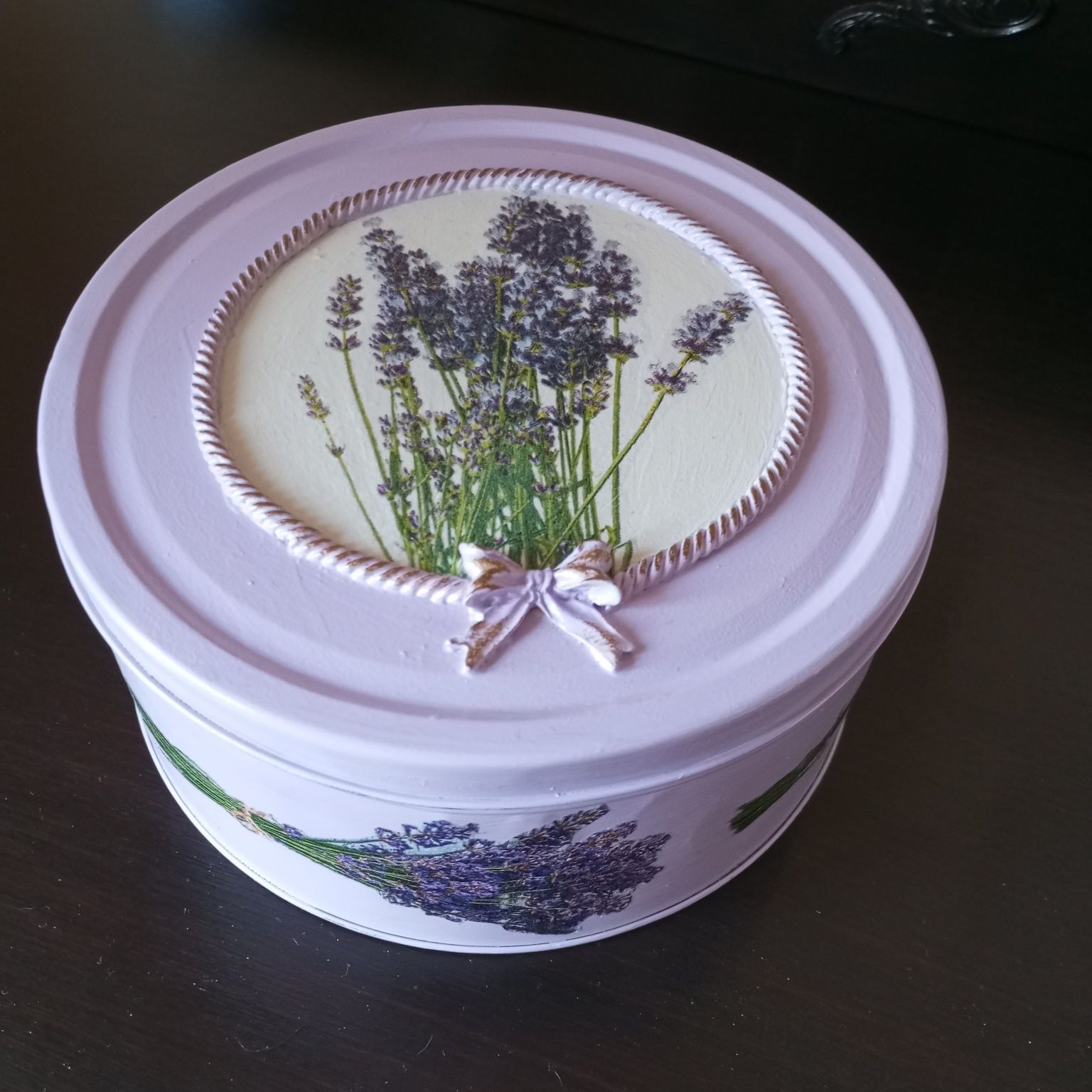 LAWENDA- duże pudełko /szkatułka/ pojemnik w stylu retro vintage
