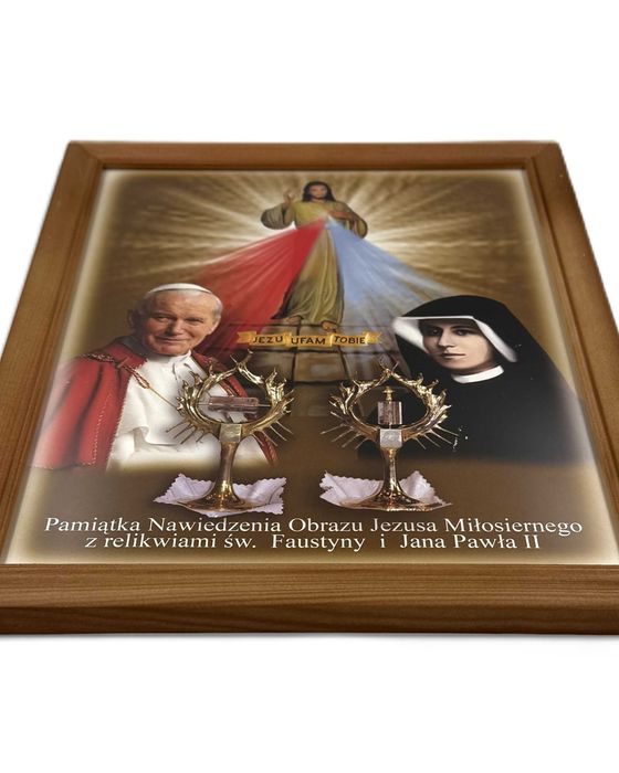 Obraz Jezus Miłosierny, Jan Paweł II, Św. Faustyna obraz na ścianę