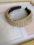 Opaska do włosów Boho Twist szeroka - ażurowa/rattan, Beige/Beż