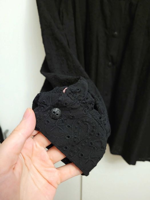 Patchouli koszula Rodeo czarna bufiaste rękawy boho haftowana piękna