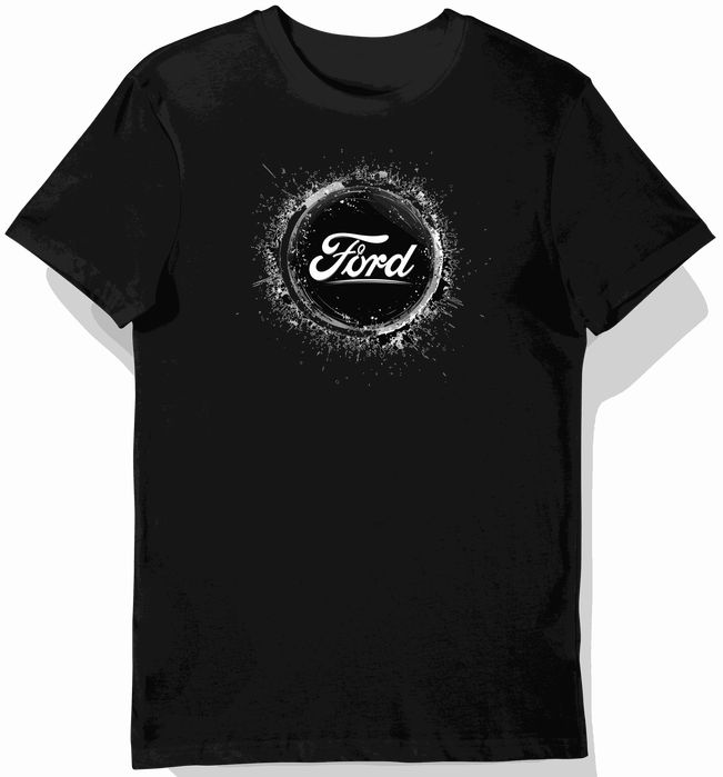 Koszulka męska czarna z grafiką logo Forda S
