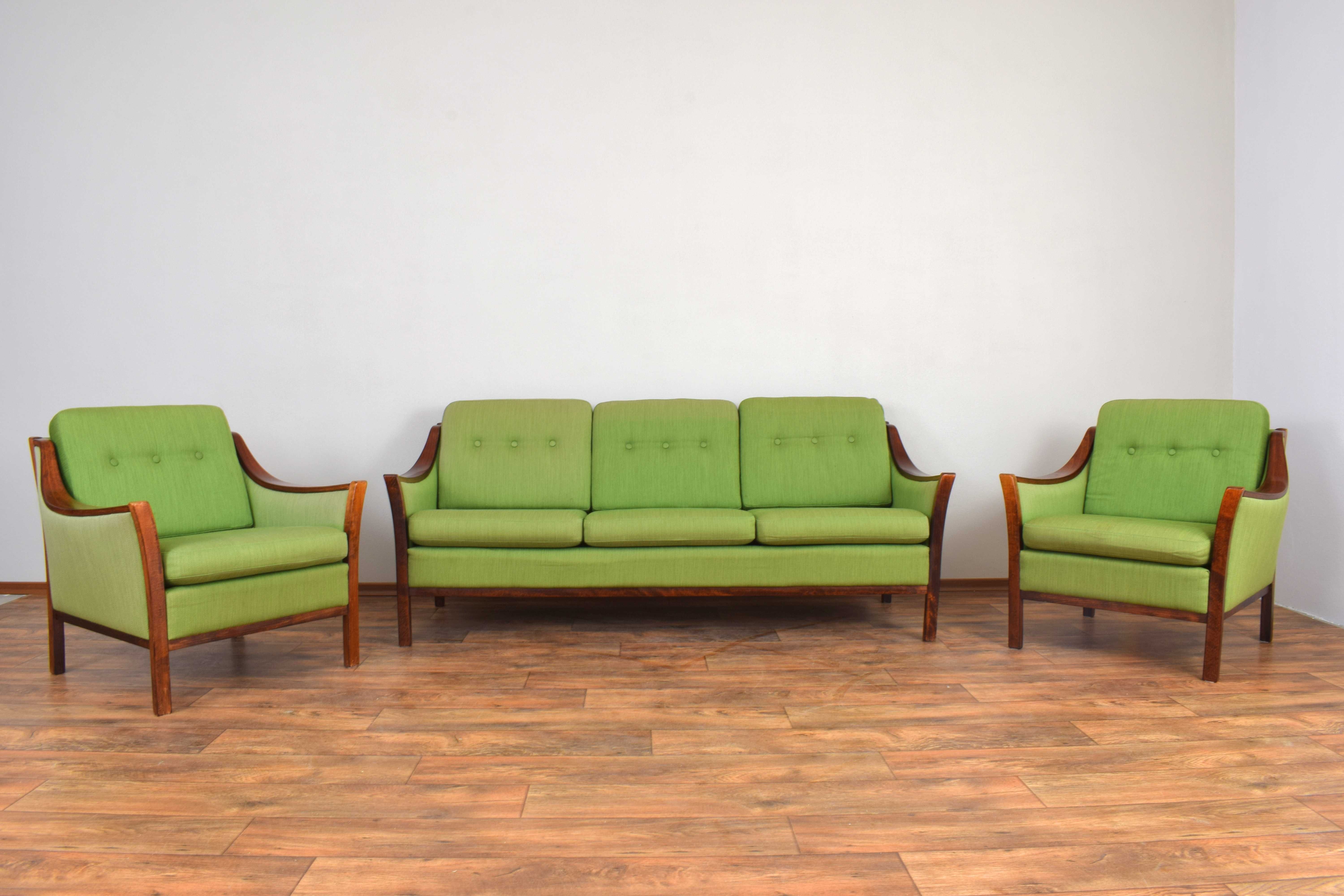 Norweski komplet sofa i fotele z lat 50-tych vintage prl retro