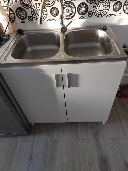 Zlewozmywak z szafką i baterią - KOMPLET - wym. 80x50x86cm