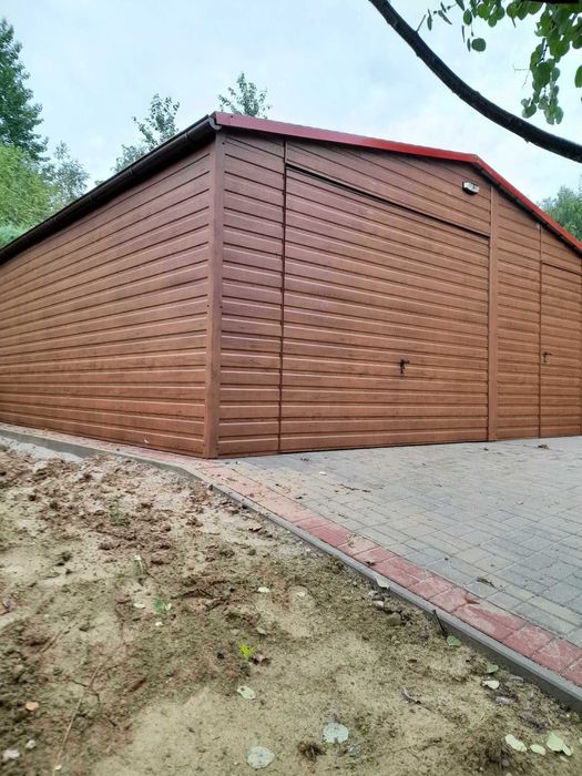 Garaż blaszany 5x5 drewnopodobny, opcja personalizacji na życzenie!