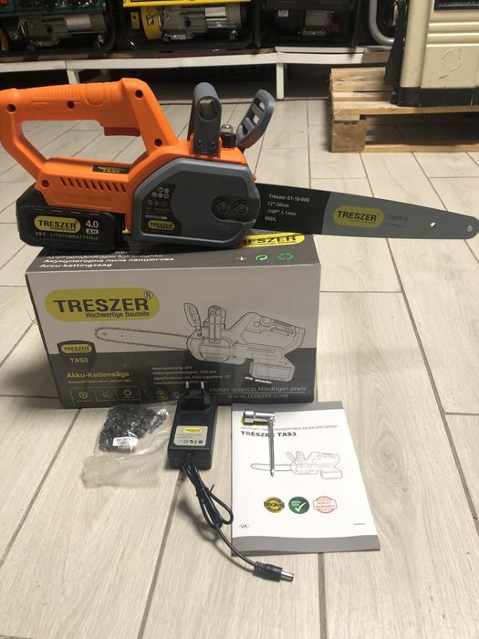 Пила акумуляторна TRESZER Акб 4А шина 30 см.