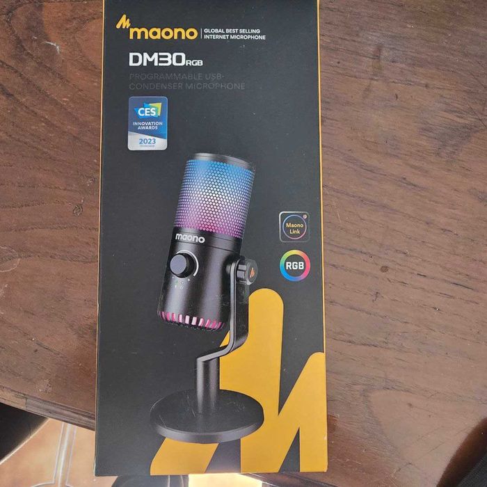 Maono DM30 RGB – Microfone USB Condensador (Novo, c/ Caixa e Base)