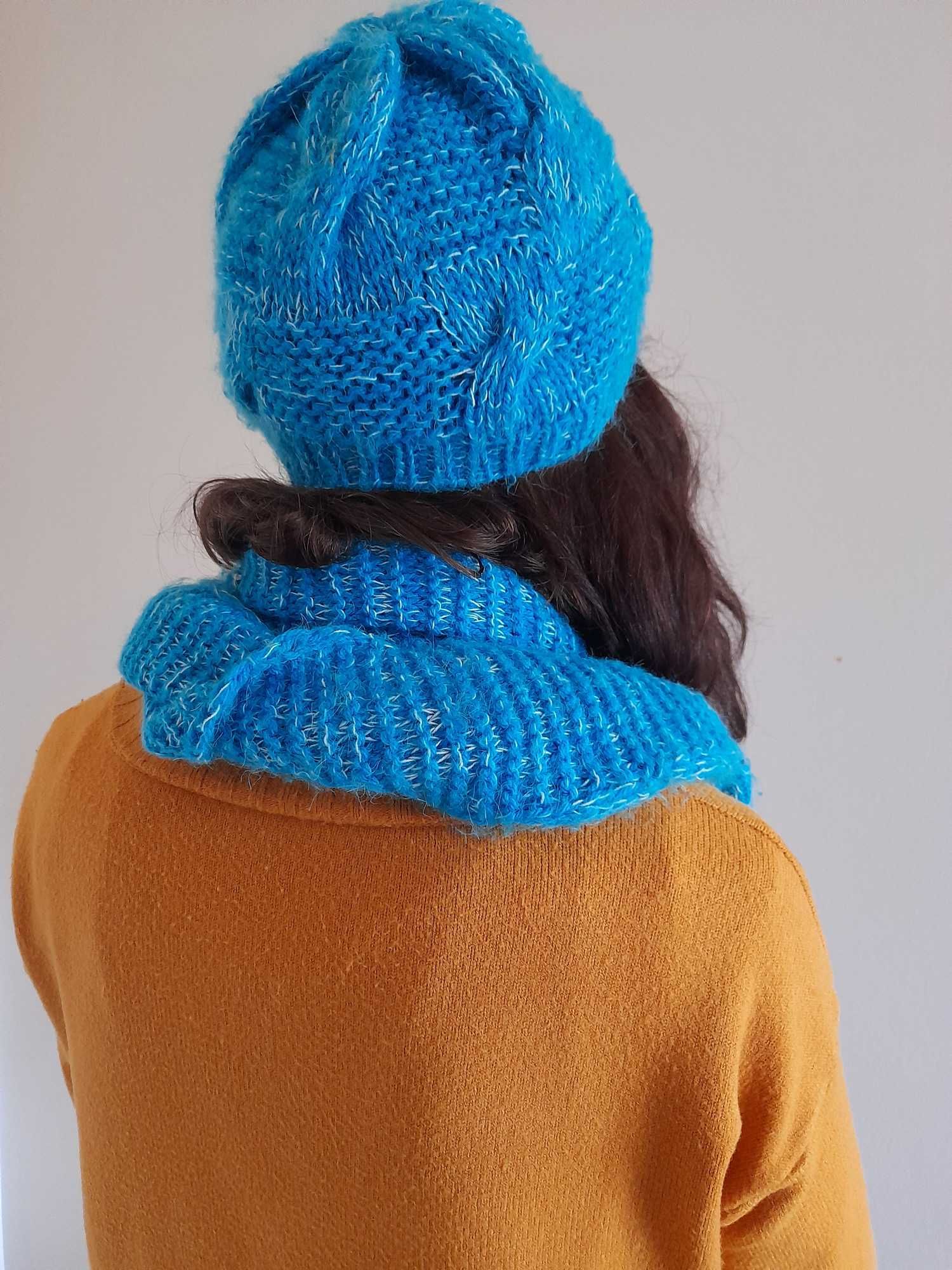 Cachecol e Gorro Azul claro