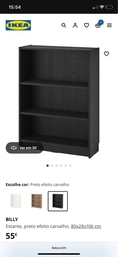 Estante billy preta