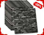 Nowoczesne PANELE 3D Ścienne Samoprzylepne Szara Cegła Tapeta (-20%)