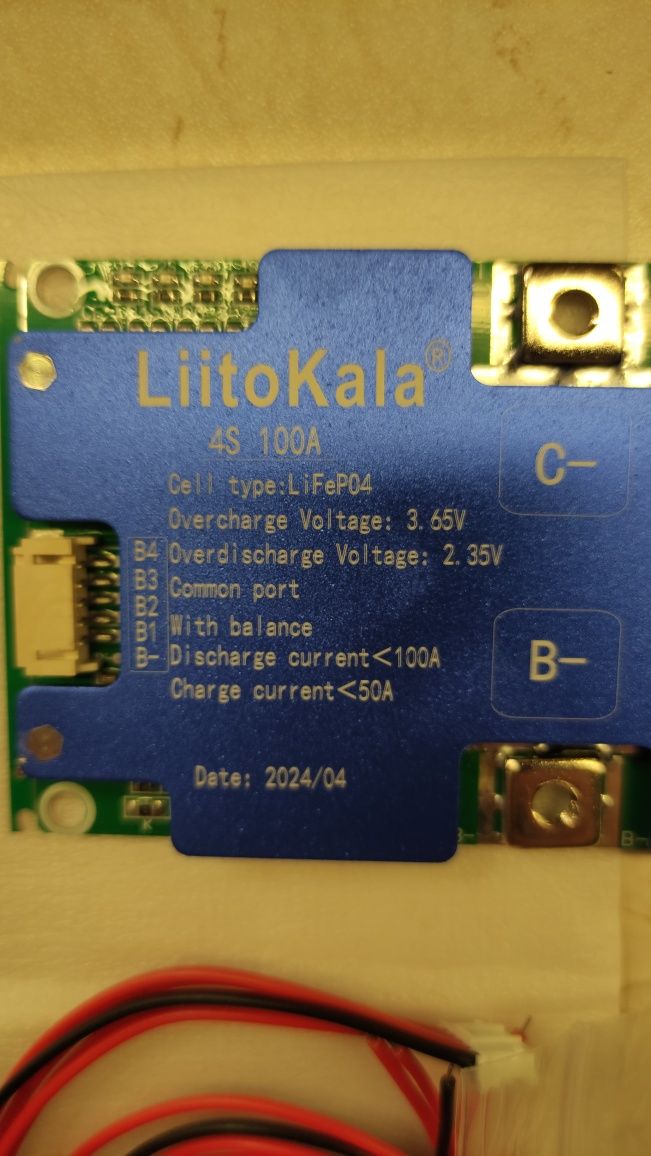Плата захисту BMS LiitoKala LiFePO4 4S-12V 100A