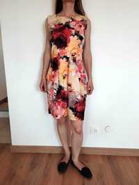 Sukienka w kwiaty 42/XL Quiosque bawełniana kwiecista kolorowa damska