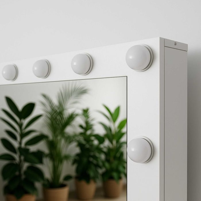 Toaletka Kosmetyczna z lustrem I oświetleniem led + PUFA CA-30 biała