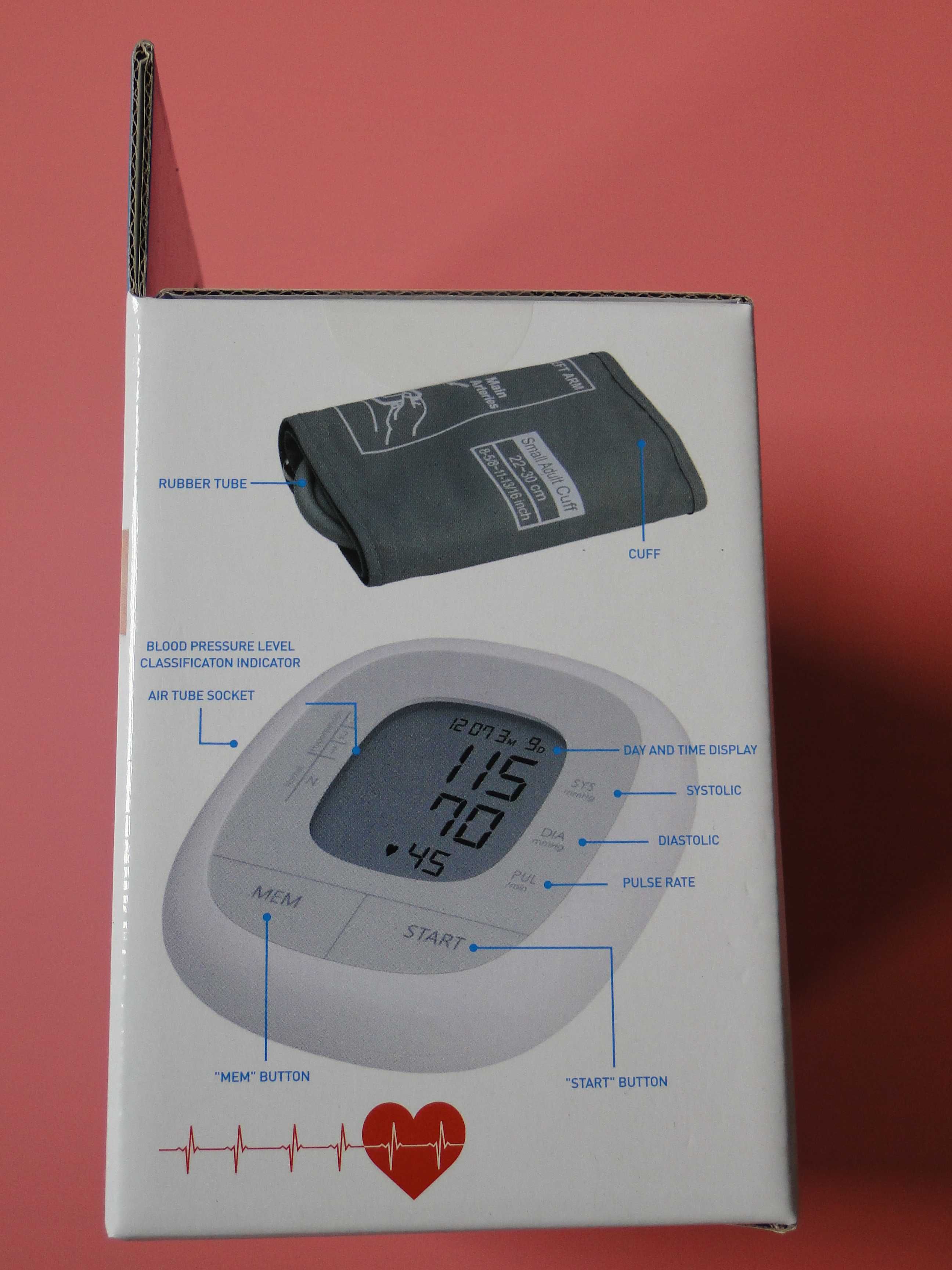 Ciśnieniomierz Elektroniczny Grundig z mankietem, biały, 13,6x12,6x6,1