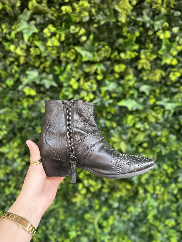 botas cowboy zara em pele