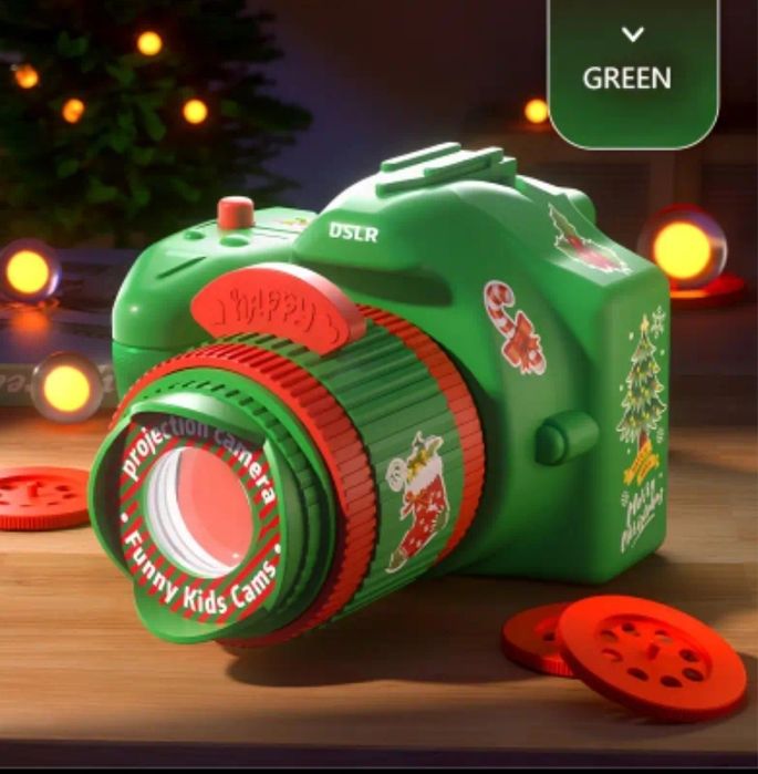 Міні Різдвяний Проектор-Камера фотоапарат зелений