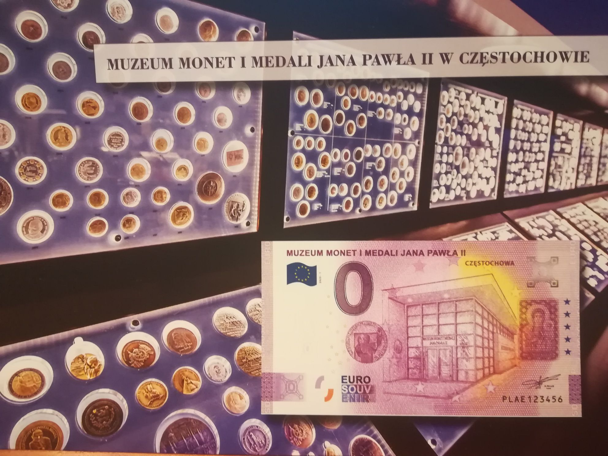 Etui 0 euro Częstochowa. Muzeum Monet i Medali Jana Pawła II