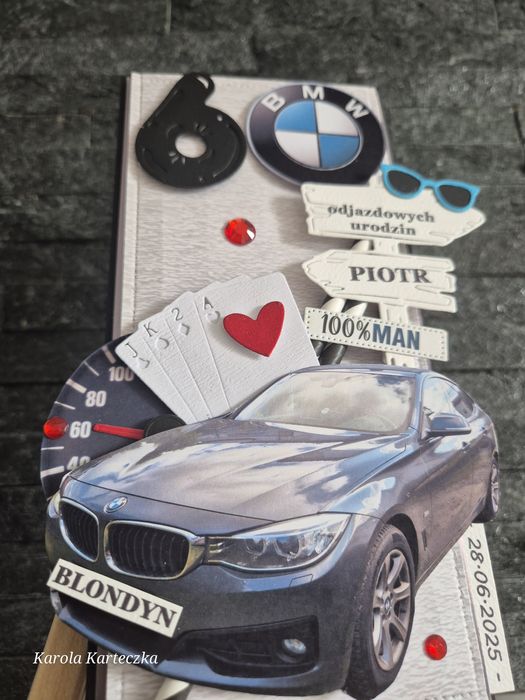 Kartka urodzinowa 18/30/40/50/60/70 dla fana BMW, męska