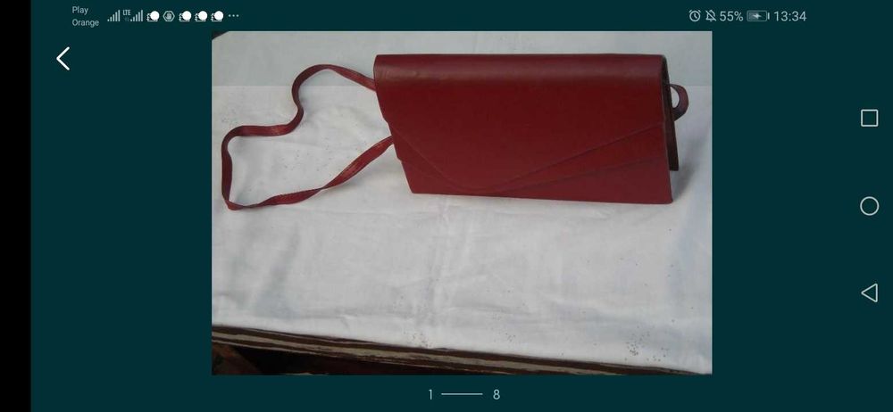 Efektowna Torebka Kopertówka jaskrawa czerwień- jak NOWA!!!