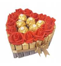 Serce z czekoladek Merci Ferrero tort prezent zestaw box upominek