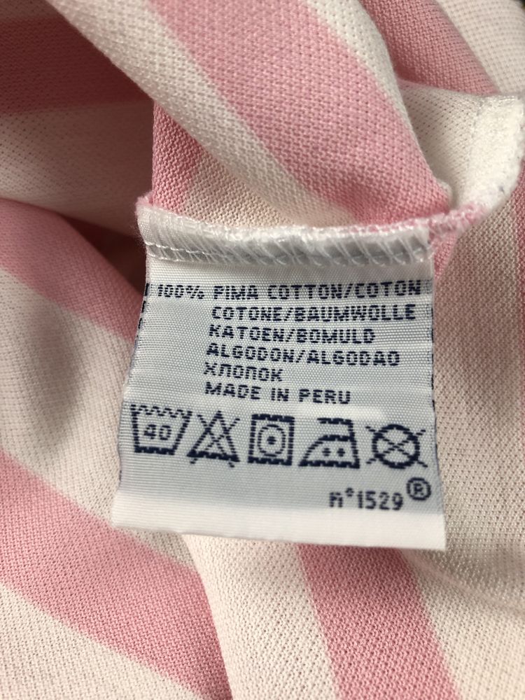 Różowa 100% bawełniana koszulka Polo Ralph Lauren w białe paski