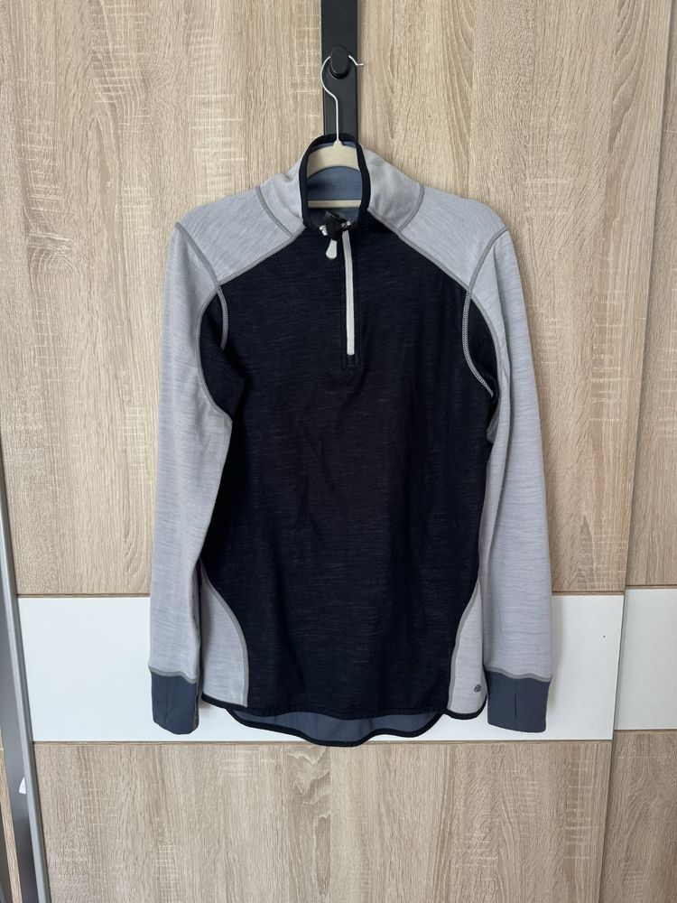 Bluza Snjor L 100% wełna trekking outdoor hikking half zip