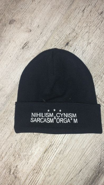 Czapka czarna unisex z napisem