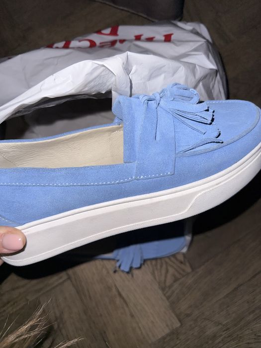 Лофери замшеві блакитні