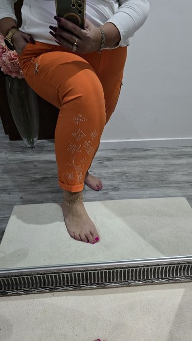 Spodnie z cyrkoniami 44/48r