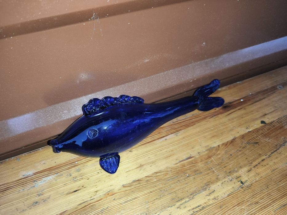 Ryba , kobaltowe szkło