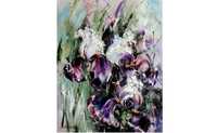 Obraz olejny 40x50cm - Irysy , kwiaty