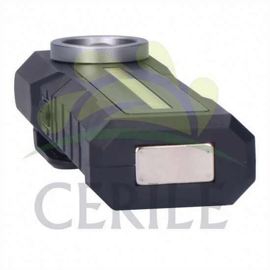 Lanterna Led Cob redonda 200 lm + cob frontal 200 lm + spot superior