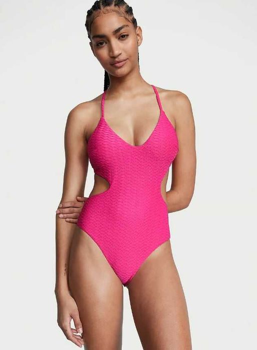 Розовый сдельный цельный купальник монокини Victoria's secret XS
