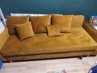 Kanapa sofa skandynawska złoty kolor