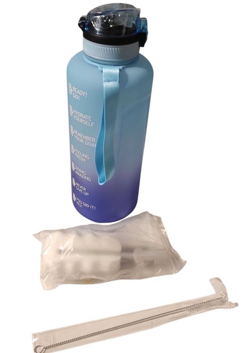 Sportowa butelka na wodę z tritanu 2l ze słomką i znacznikami czasu