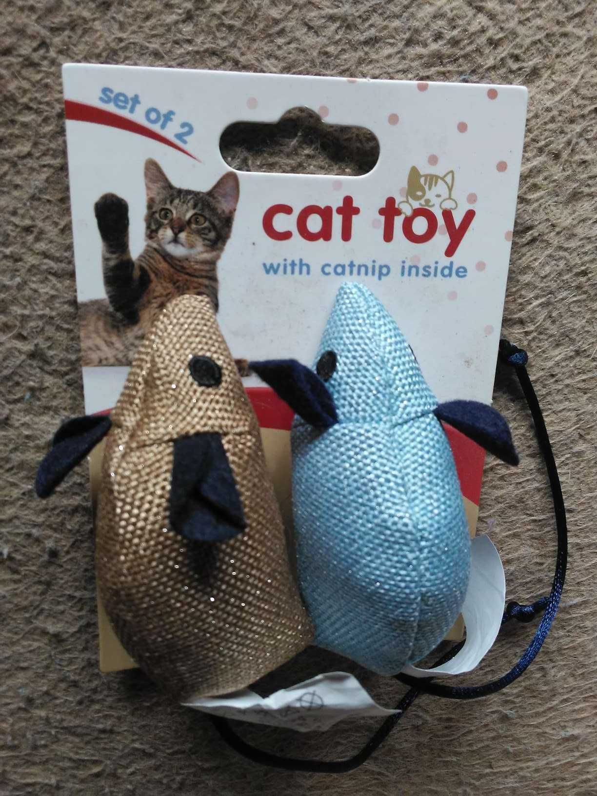 Mysza, zabawka dla kota z kocimiętką - zestaw 2 sztuk