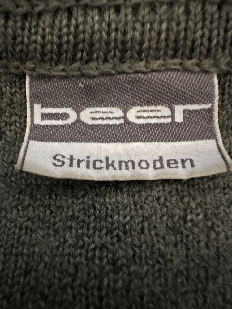 Sweter zapinany Beer Strickmodern 100%wełna Unisex, stary, klasyczny