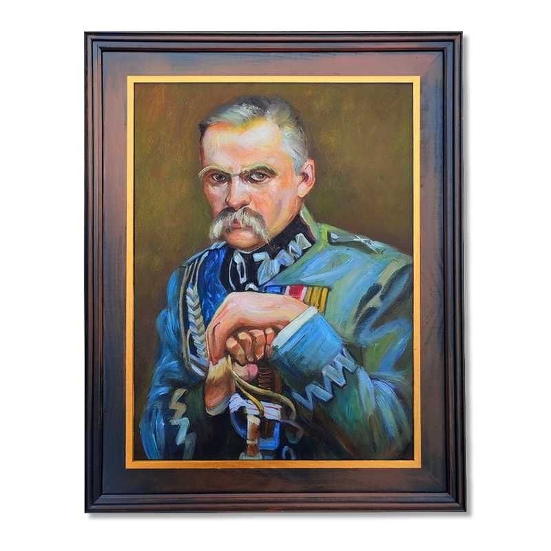 Obraz malowany W. Kossak portret MARSZAŁEK JÓZEF PIŁSUDSKI  rama