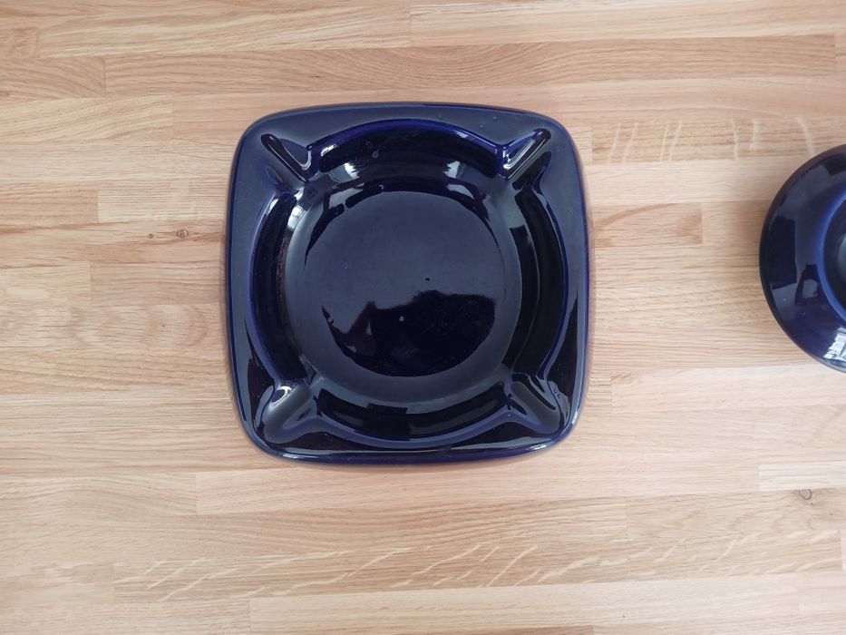 popielnica ceramiczna szkliwiona PRL retro piękna popielniczka made PL