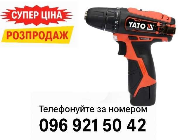 Шурупокрут акумуляторний YATO 12V шуруповерт аккумуляторный +набор бит