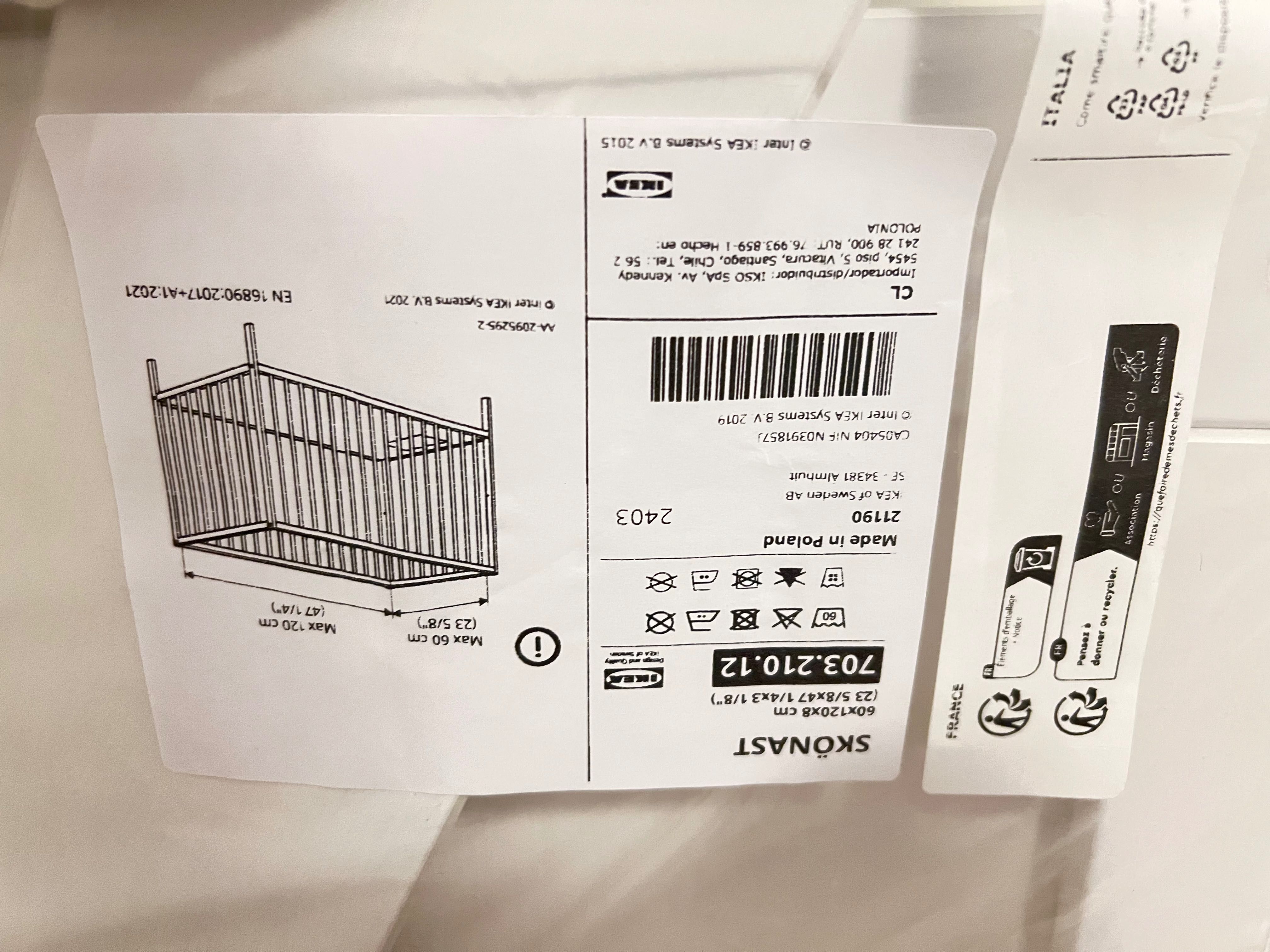 Berço bebe ikea com colchão 8 cm